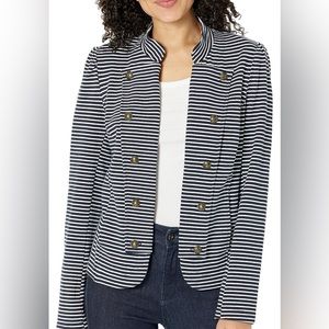 TOMMY HILFIGER NAVY BLUE AND WHITE STRIPED BLAZER
